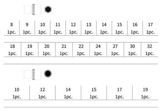 ASSORTIMENTO 32 PCS. BUSSOLE ED ACCESSORI 1/2” VALIGETTA IN TERMOFORMATO - Store F.lli Adornetto srl