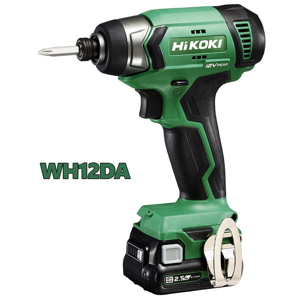 Kit promo combo HIKOKI KC12HKDA2 trapano con percussione DV12DA + avvitatore impulsi WH12DA + 2 batterie 12V 2,5Ah