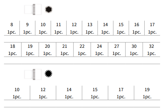 ASSORTIMENTO 32 PCS. BUSSOLE ED ACCESSORI 1/2” VALIGETTA IN TERMOFORMATO - Store F.lli Adornetto srl