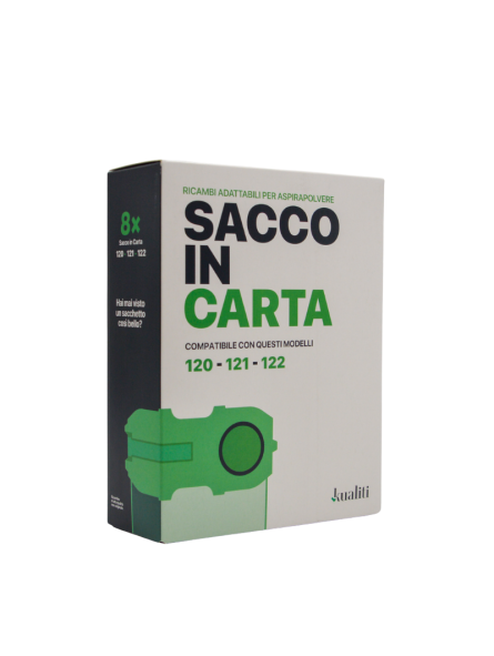 Sacchetti in carta compatibili a modelli VK 120-121-122 (Cf 8 pezzi)