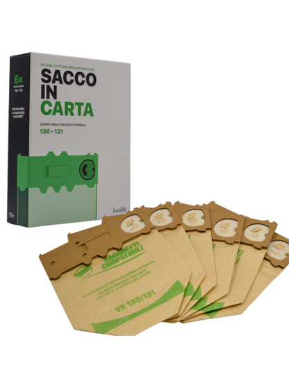 Sacchetti in carta compatibili a modelli VK 130-131 (Cf 6 pezzi)