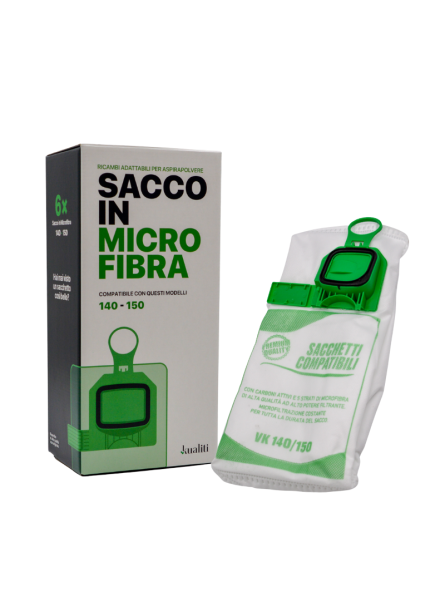 Sacchetti in microfibra compatibili a modelli VK 140-150 (Cf 6 pezzi)