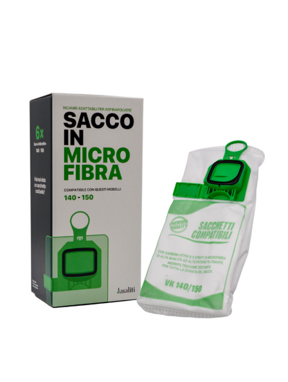 Sacchetti in microfibra compatibili a modelli VK 140-150 (Cf 6 pezzi)