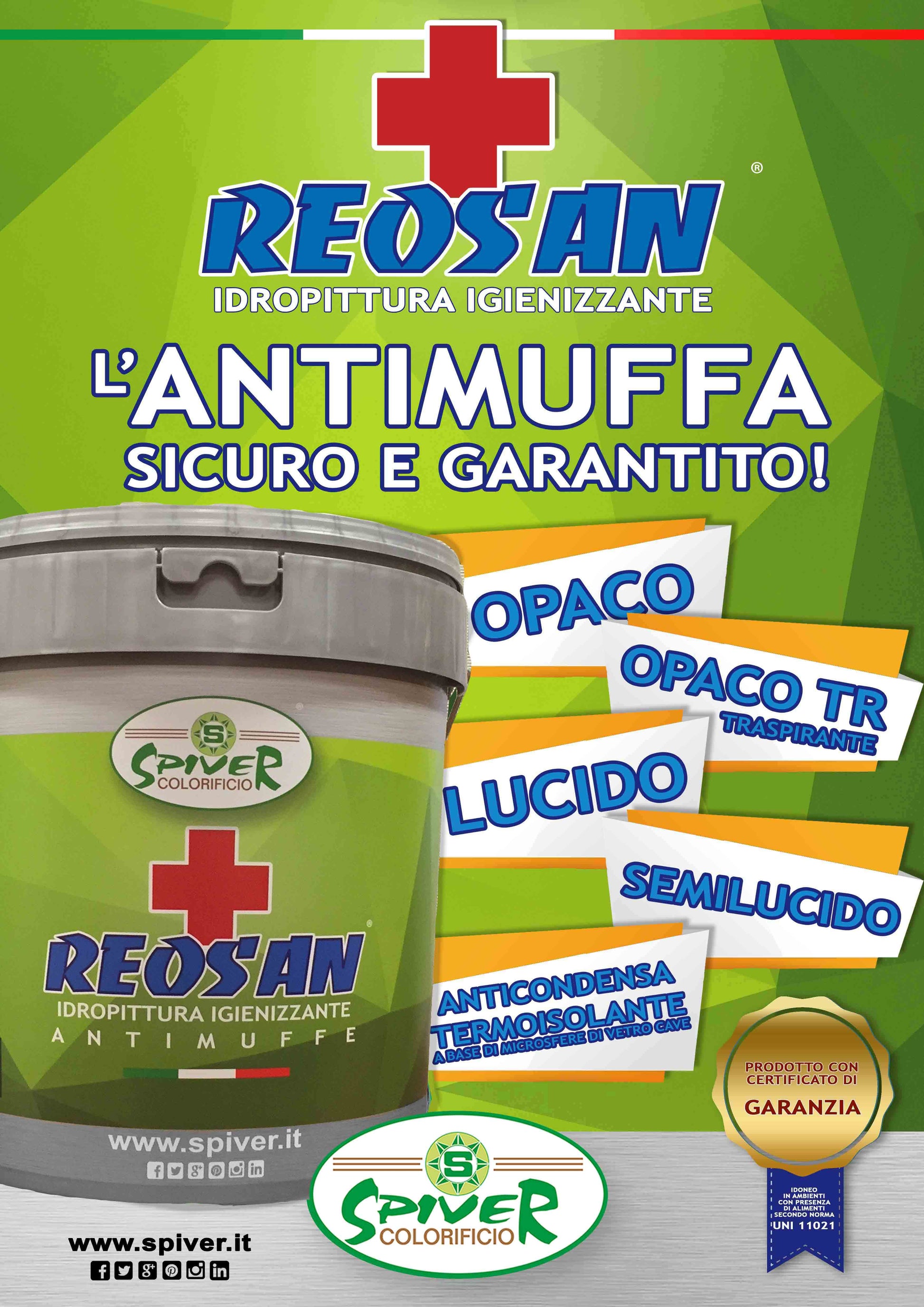 ANTIMUFFA IGIENIZZANTE REOSAN OPACO LT.13 - Store F.lli Adornetto srl