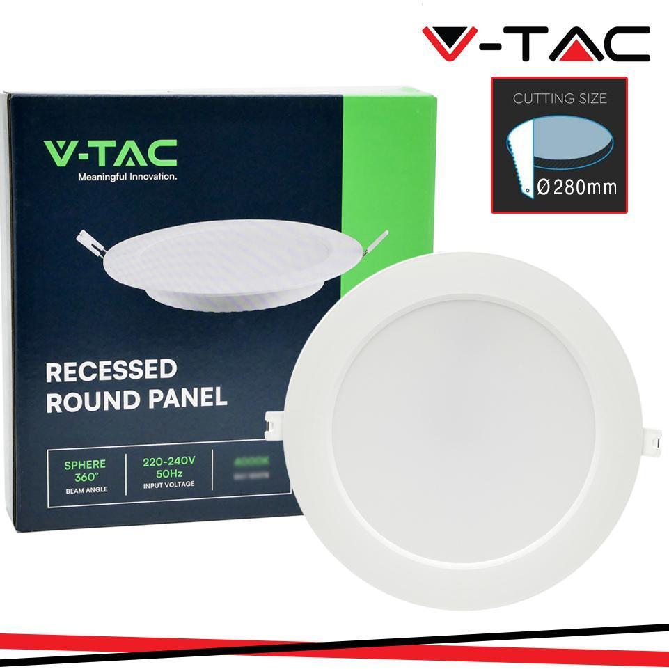 24w led backlit recessed panel rotondo v-tac