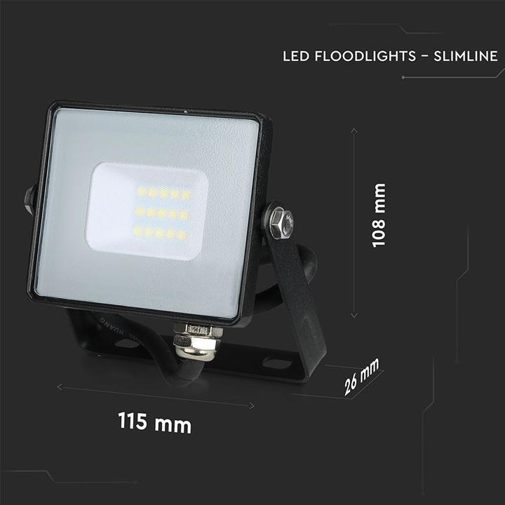 10w led proiettore smd samsung chip corpo nero